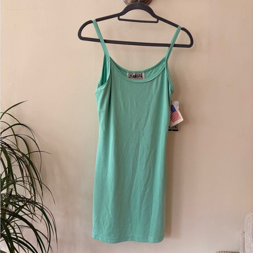 NWT Suzzi Mint Green Sleeveless Dress Size Medium